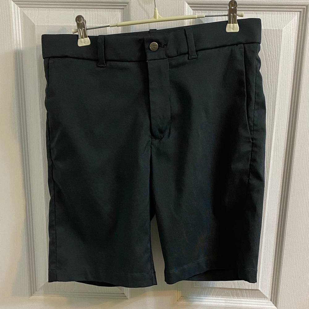 Callaway Mens Horizontal Texture 10-in Golf Shorts Opti Dri Grey Pockets Size 30